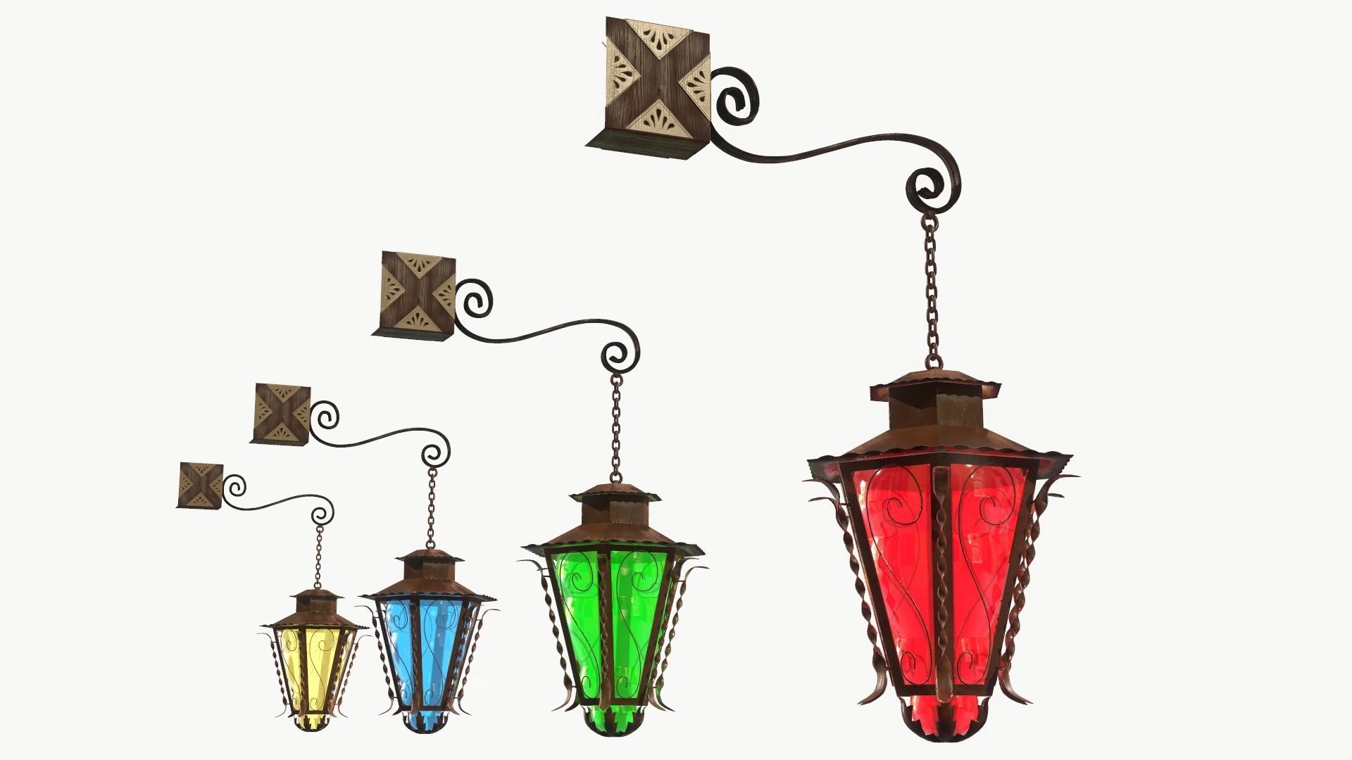 Decorative Lantern Low-poly 3D model_5
