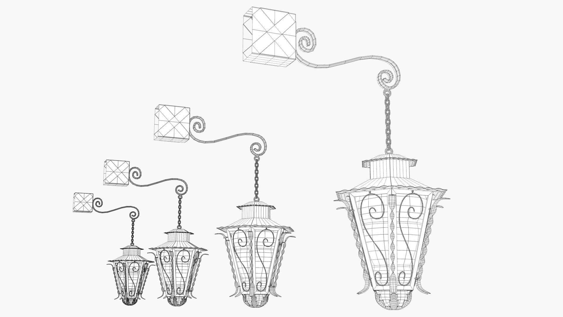 Decorative Lantern Low-poly 3D model_6