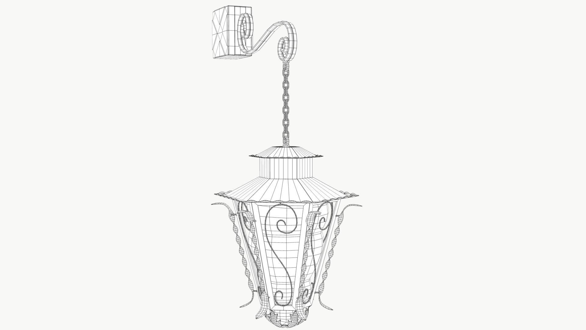 Decorative Lantern Low-poly 3D model_10