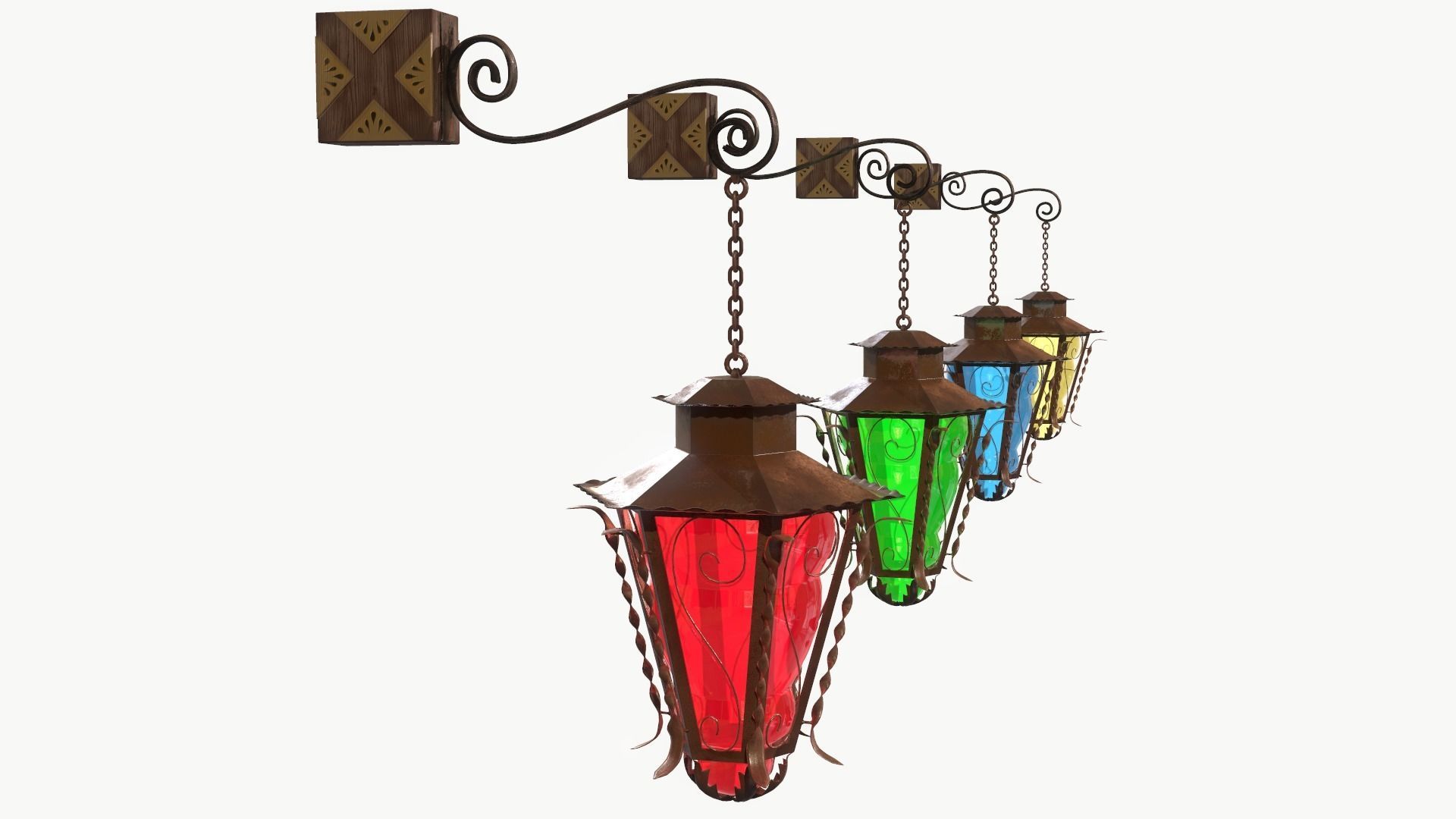 Decorative Lantern Low-poly 3D model_3