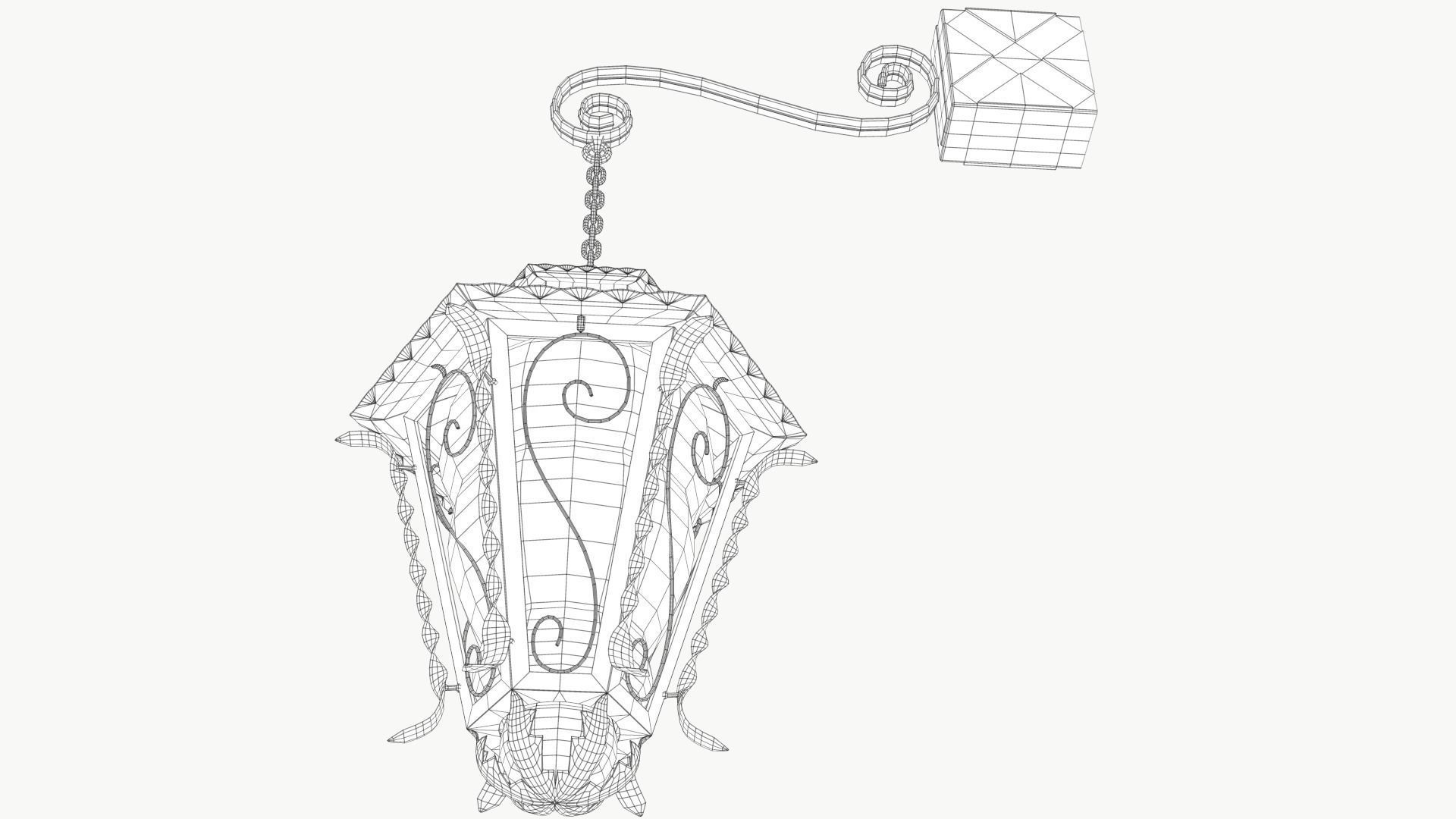 Decorative Lantern Low-poly 3D model_14