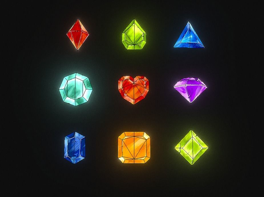 Gem Stone Collection - Lowpoly Low-poly 3D model_1