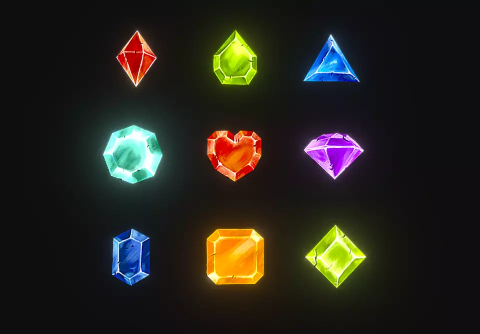 Gem Stone Collection - Lowpoly Low-poly 3D model_0