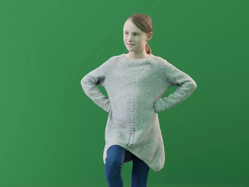 Mara 10191 - Standing Soccer Girl Low-poly 3D model_0