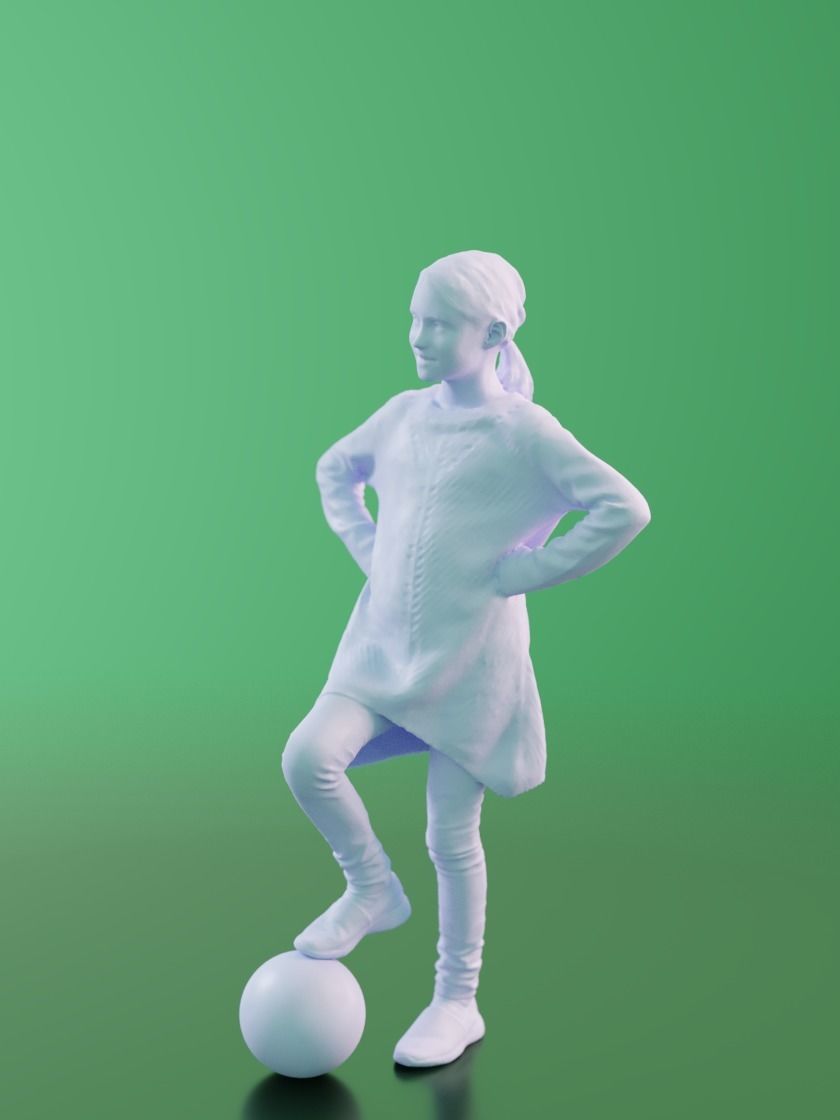 Mara 10191 - Standing Soccer Girl Low-poly 3D model_4