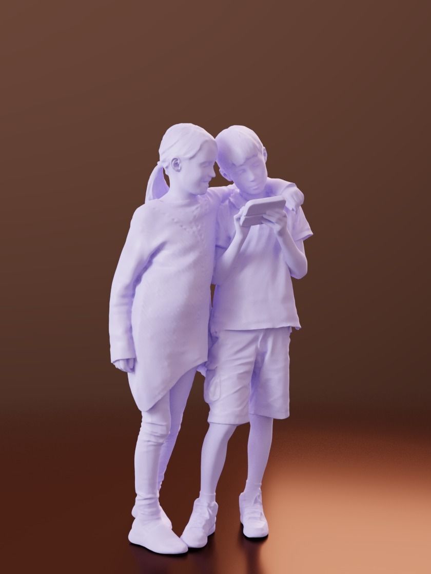 Mara and Leo 10192 - Casual Kids Low-poly 3D model_4