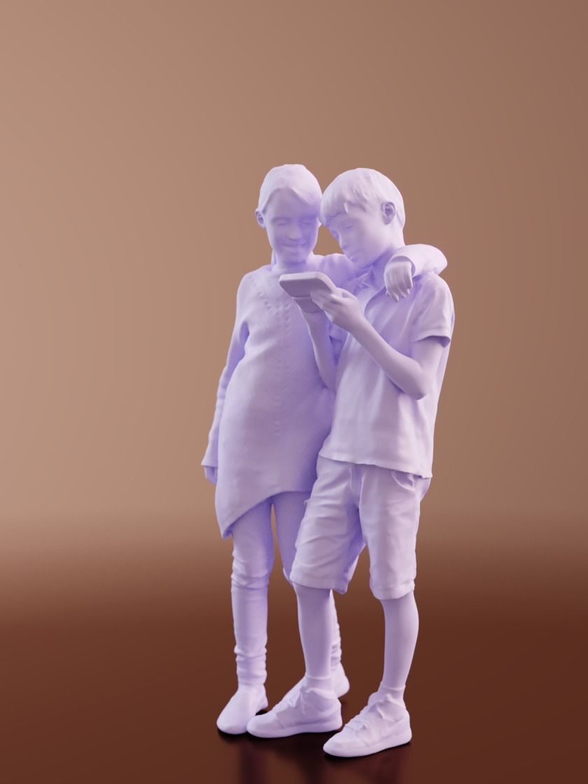 Mara and Leo 10192 - Casual Kids Low-poly 3D model_3
