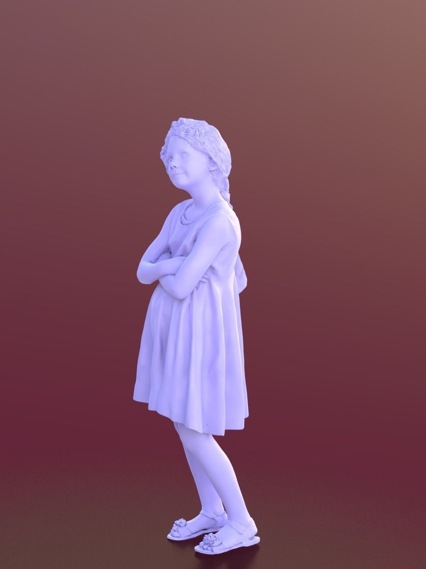 Mila 10211 - Standing Casual Girl Low-poly 3D model_4
