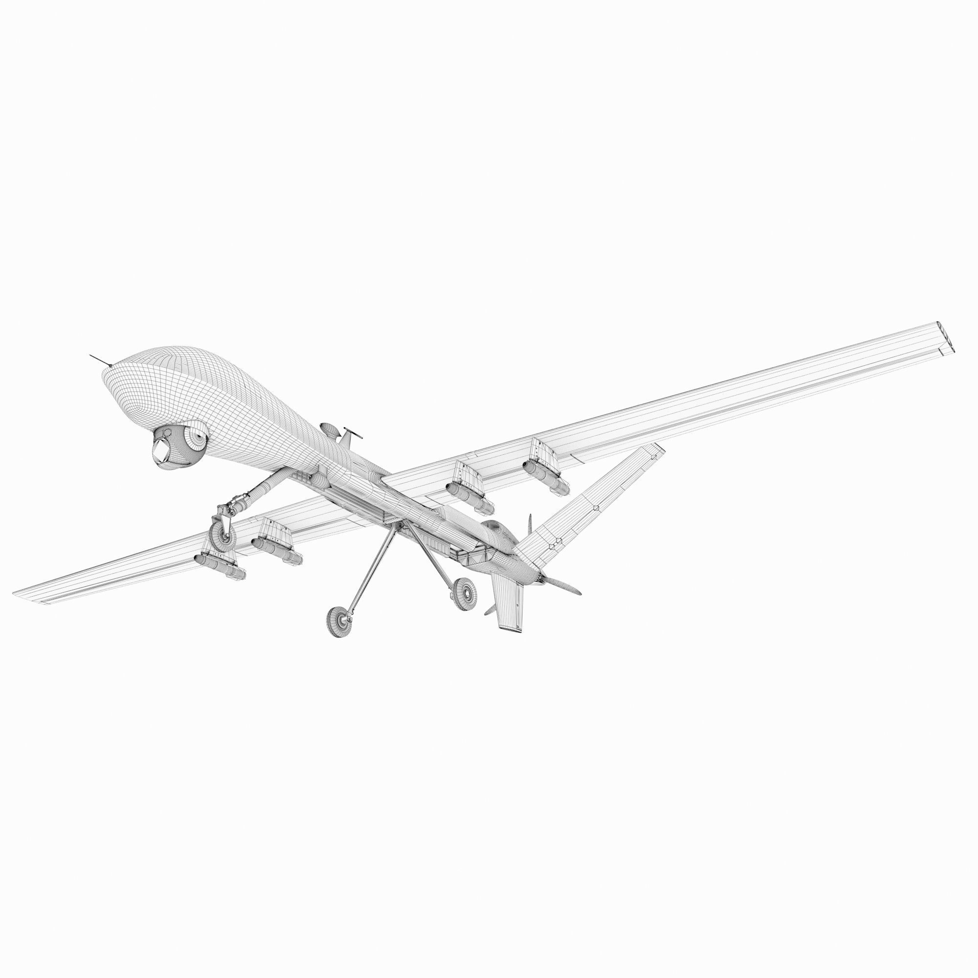Aircraft05 military drone 3D model_8