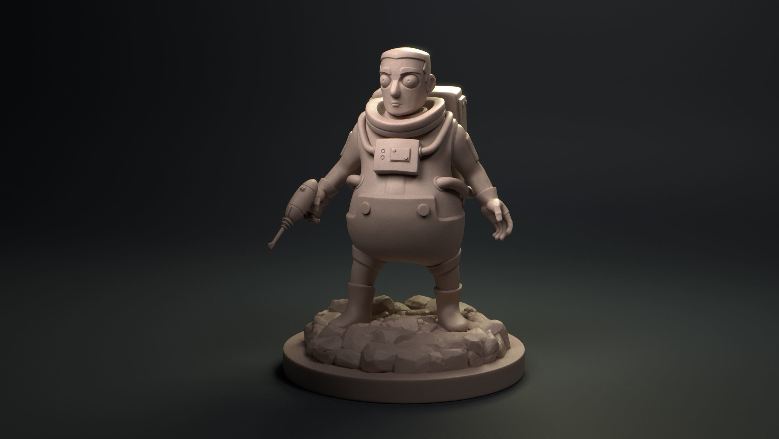 Stylized Cute Astronaut  3D print model_3