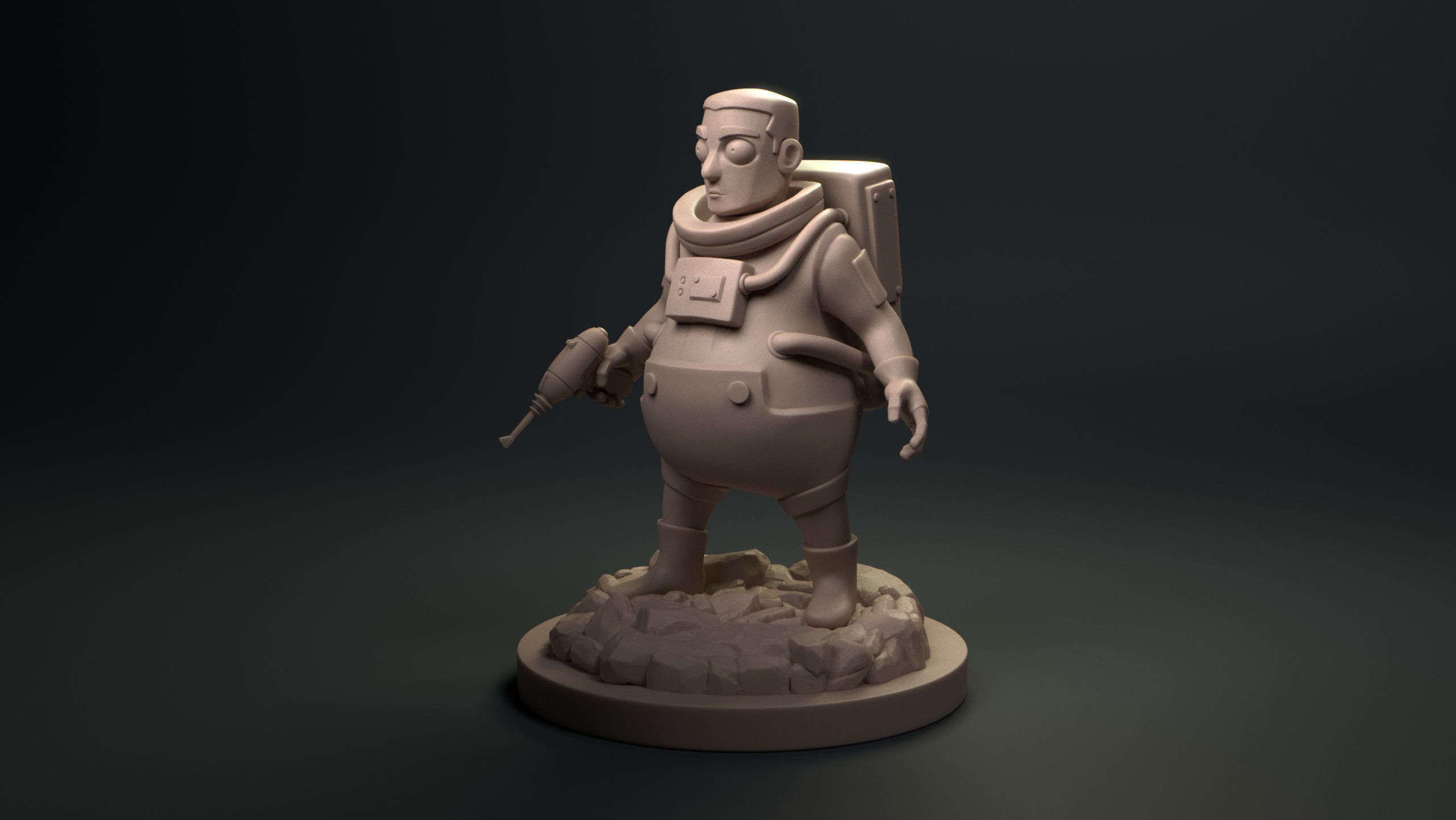 Stylized Cute Astronaut  3D print model_4
