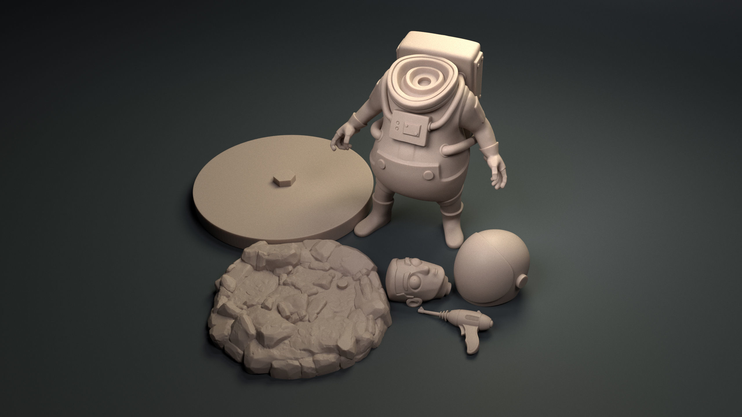 Stylized Cute Astronaut  3D print model_16