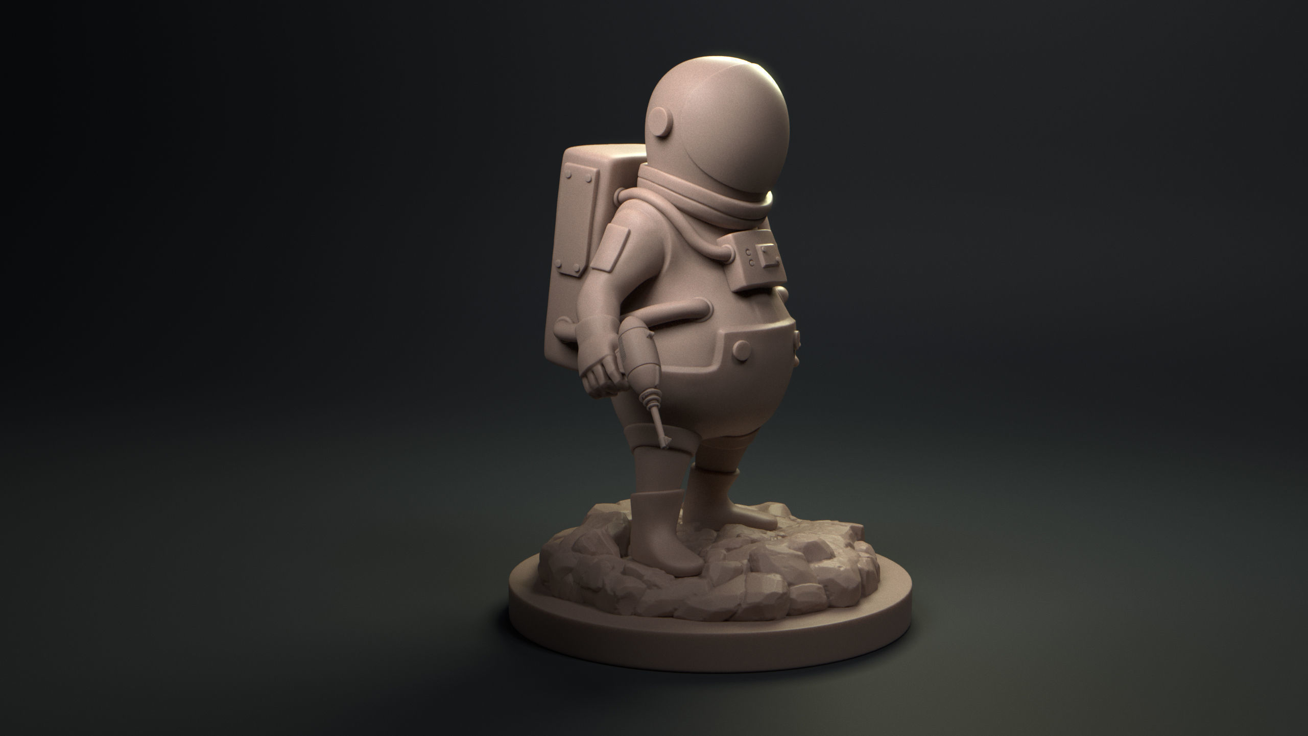 Stylized Cute Astronaut  3D print model_7