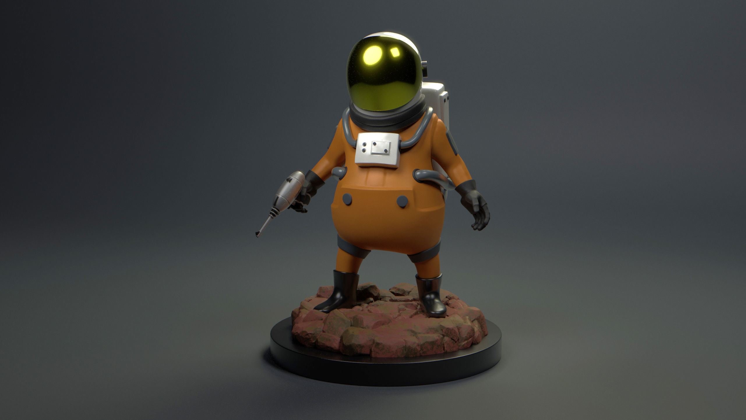 Stylized Cute Astronaut  3D print model_2