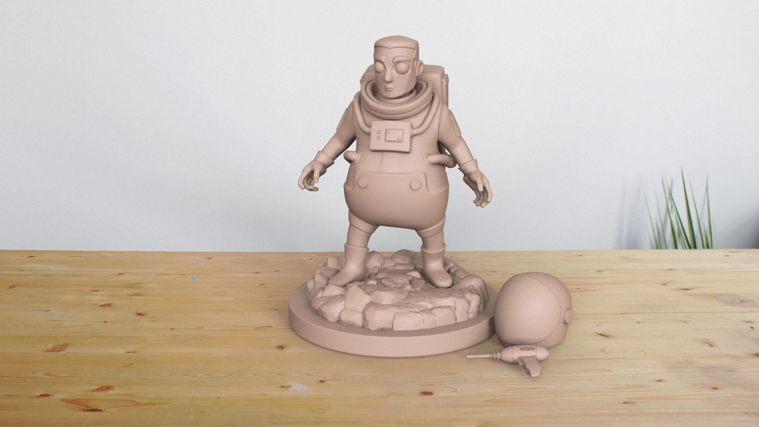 Stylized Cute Astronaut  3D print model_12