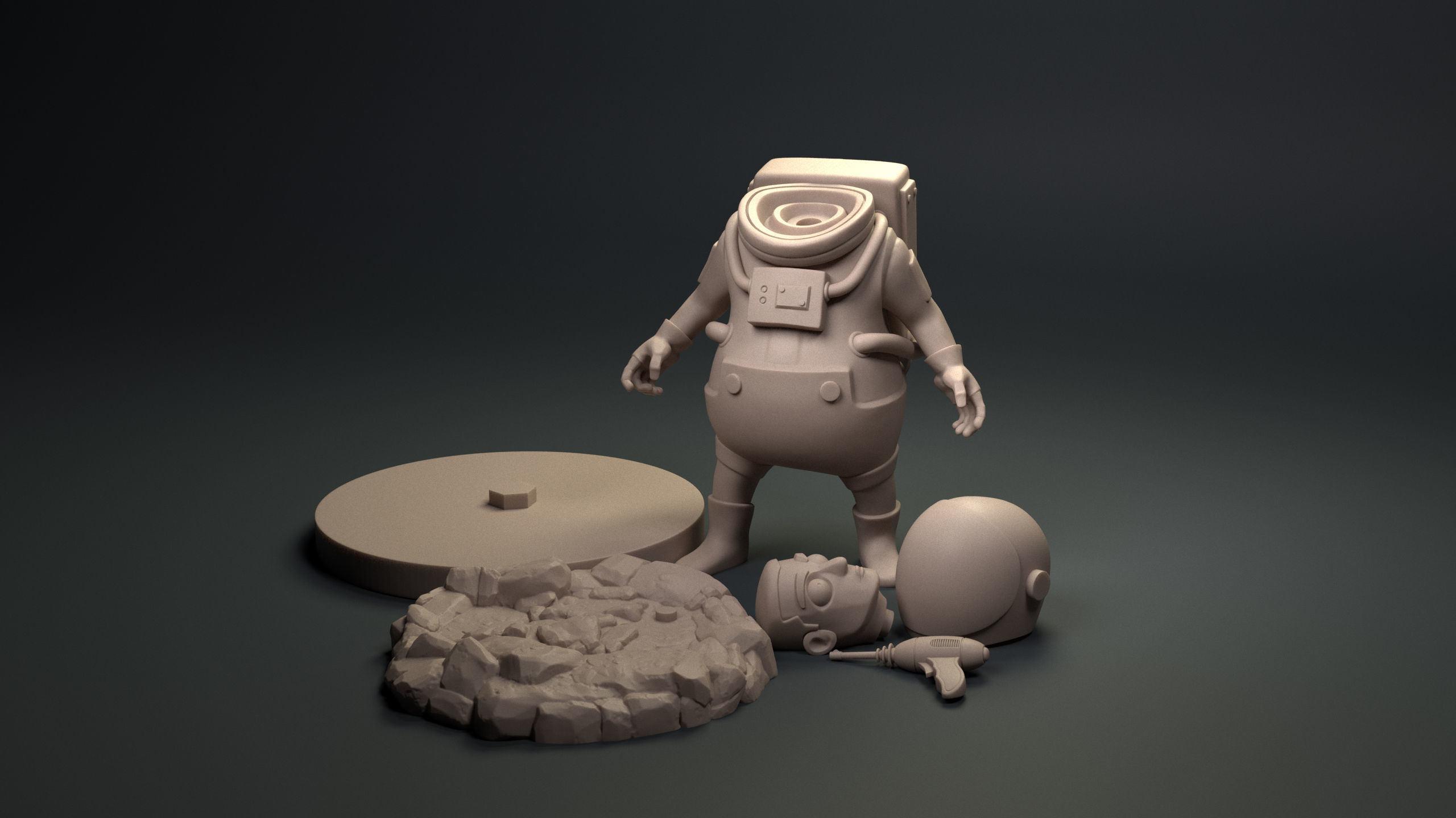 Stylized Cute Astronaut  3D print model_15