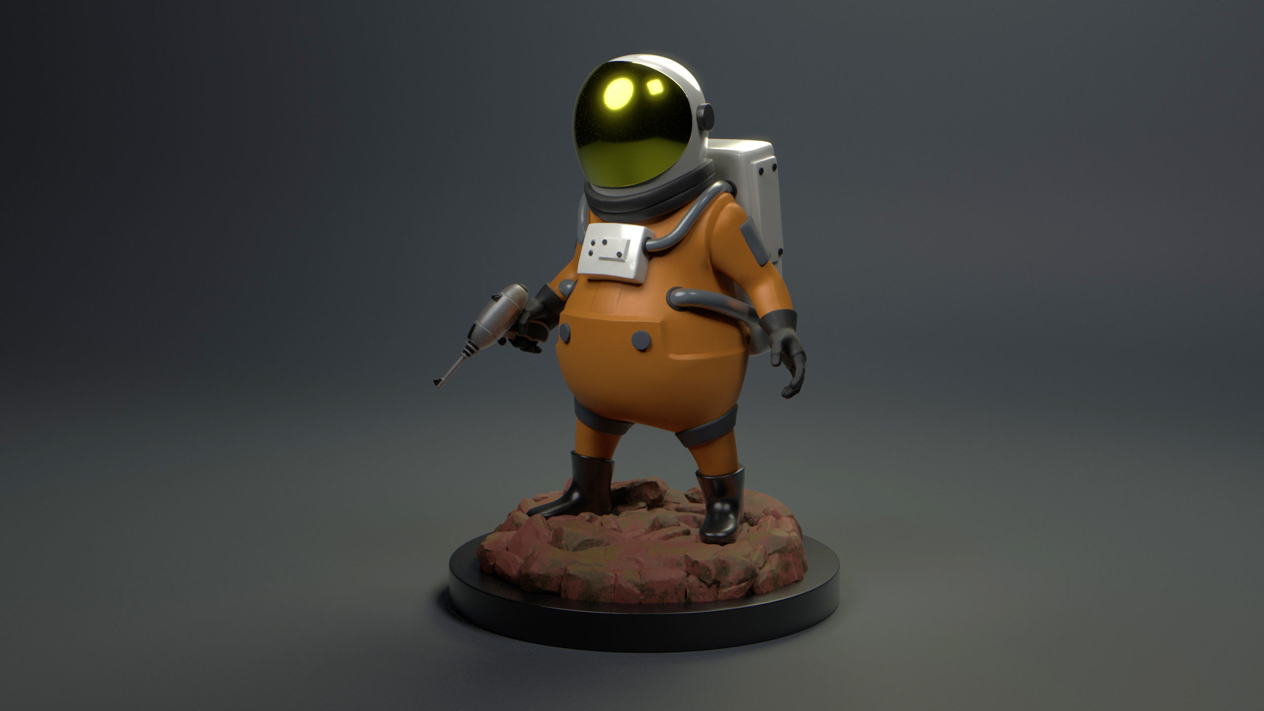 Stylized Cute Astronaut  3D print model_9
