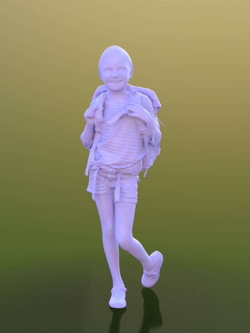 Lilly 10290 - Walking School Girl Low-poly 3D model_3