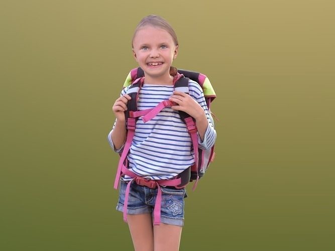 Lilly 10290 - Walking School Girl Low-poly 3D model