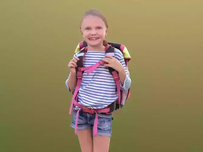 Lilly 10290 - Walking School Girl Low-poly 3D model