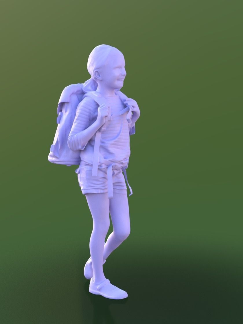 Lilly 10290 - Walking School Girl Low-poly 3D model_4