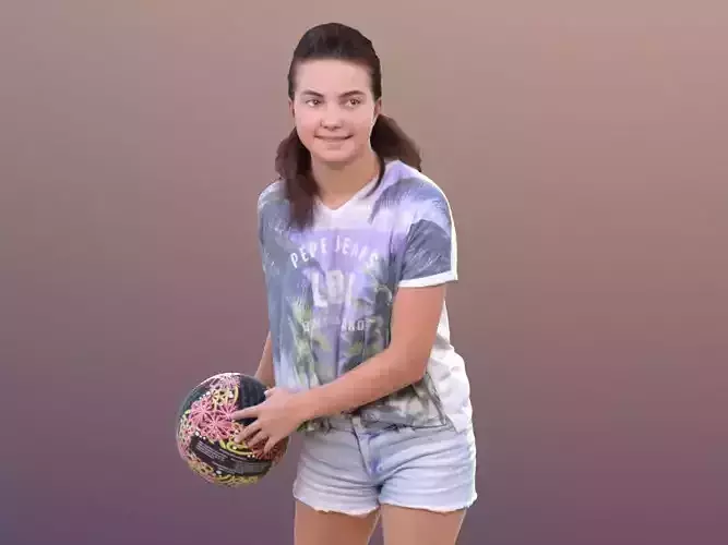 Layla 10291 - Playing Volleyball Girl Low-poly 3D model Layla 10291 - Playing Volleyball Girl Low-poly 3D model