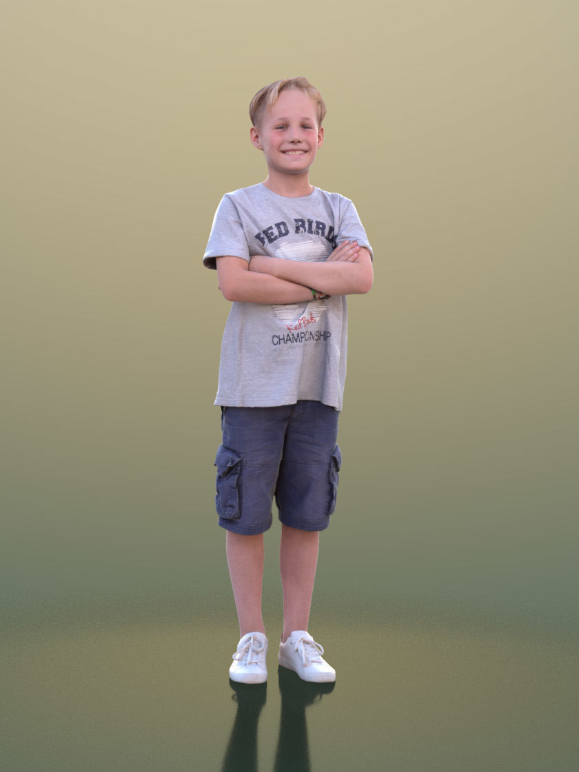 Cory 10398 - Standing Casual Child Low-poly 3D model_1