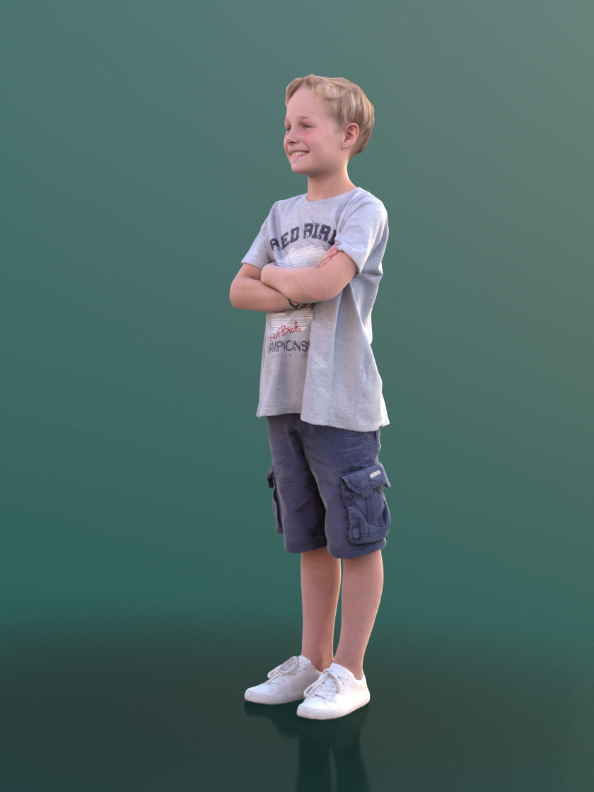 Cory 10398 - Standing Casual Child Low-poly 3D model_2
