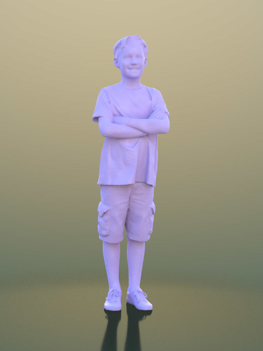 Cory 10398 - Standing Casual Child Low-poly 3D model_3