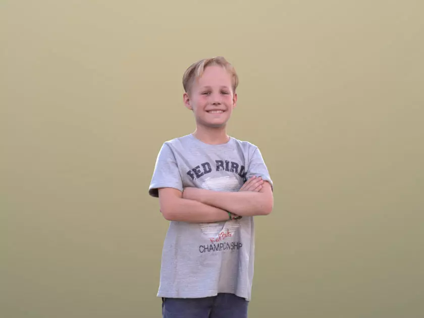 Cory 10398 - Standing Casual Child Low-poly 3D model_0