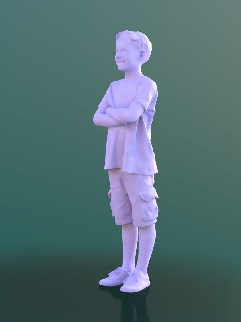 Cory 10398 - Standing Casual Child Low-poly 3D model_4