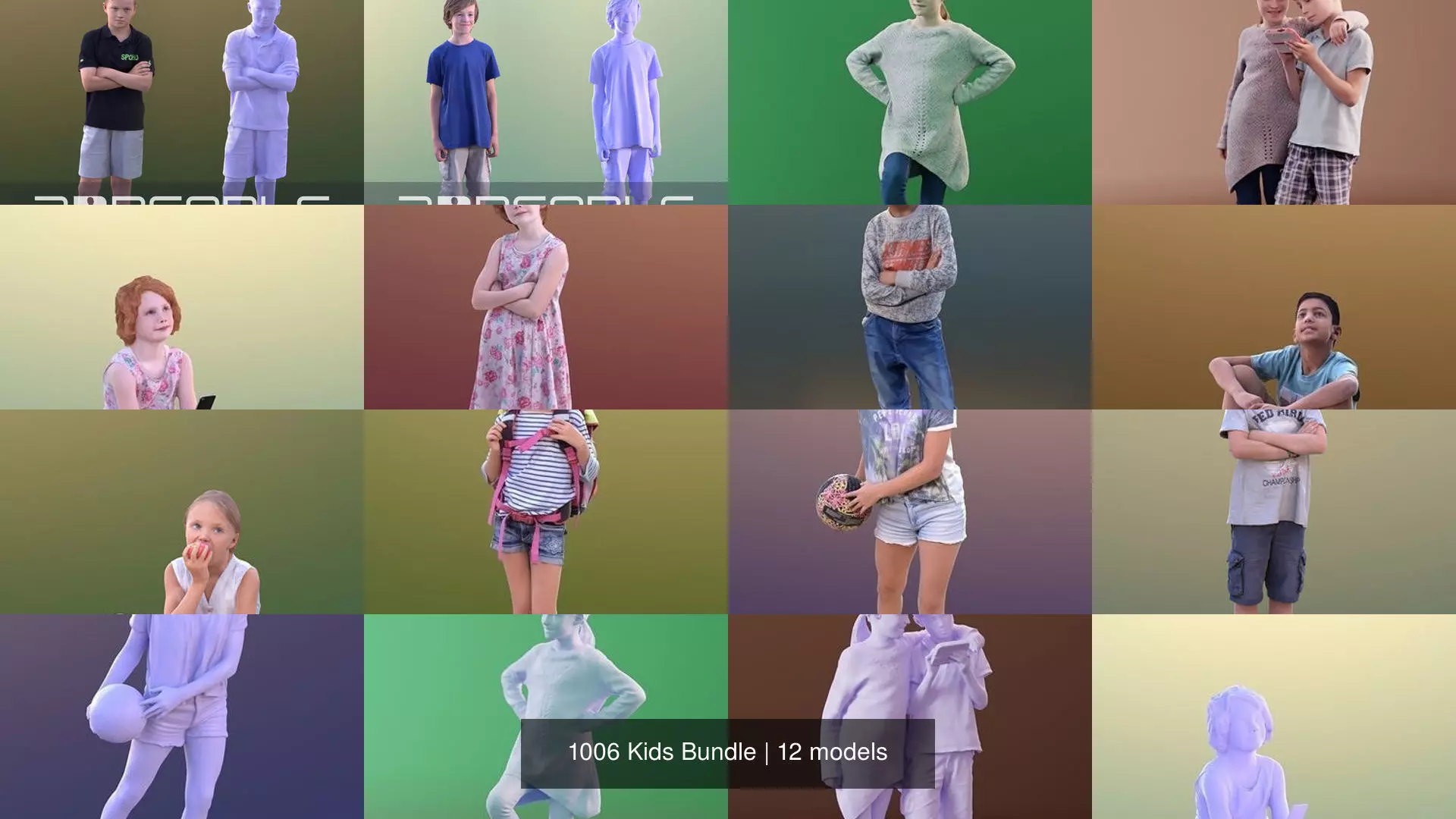 1006 Kids Bundle 01 3D Model Collection_1