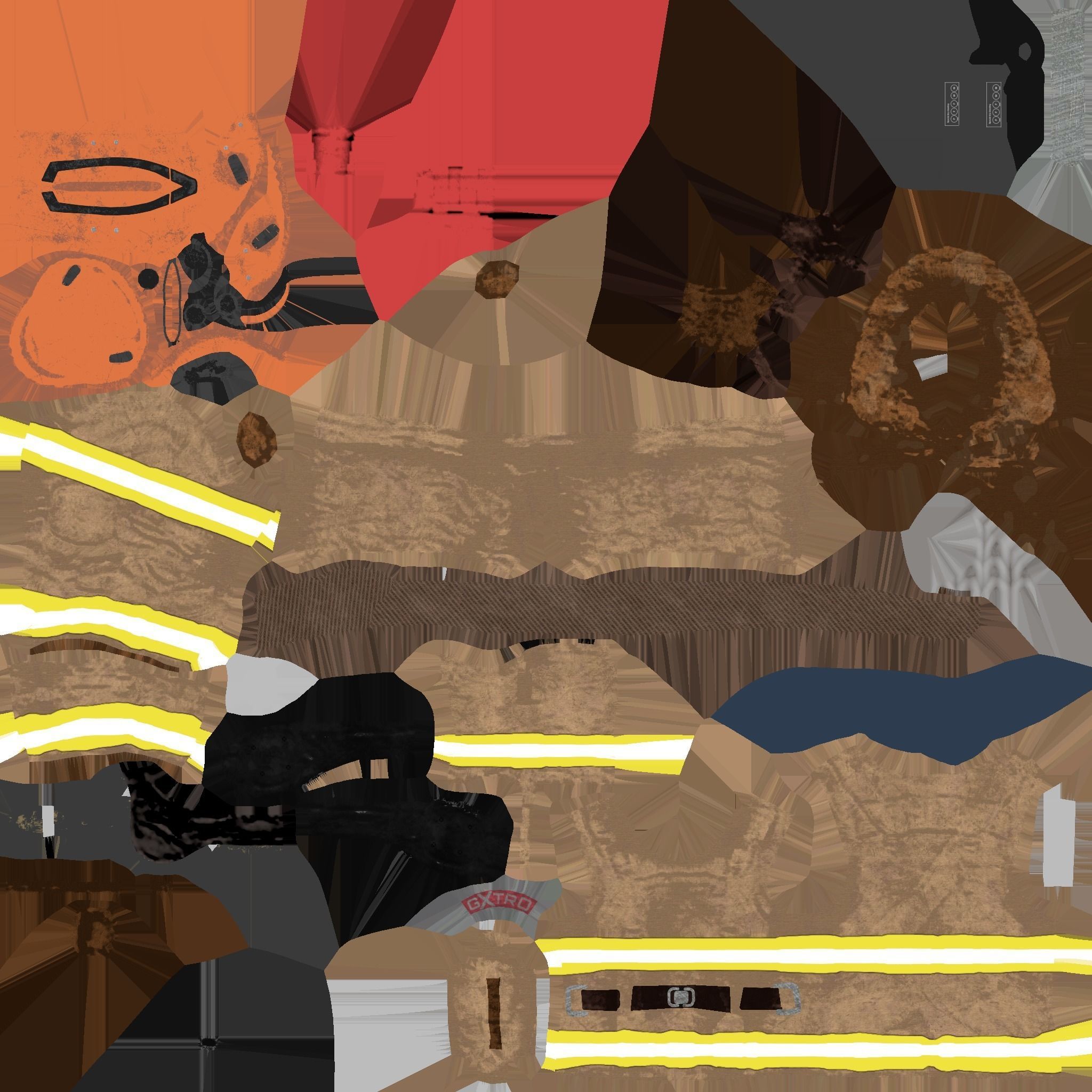 Firefighter character Low-poly 3D model_12