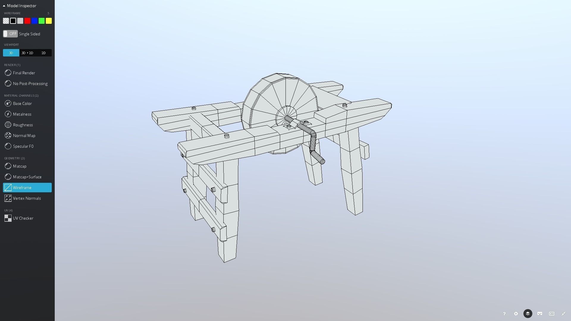 Medieval Grindstone Prop Low-poly 3D model_7