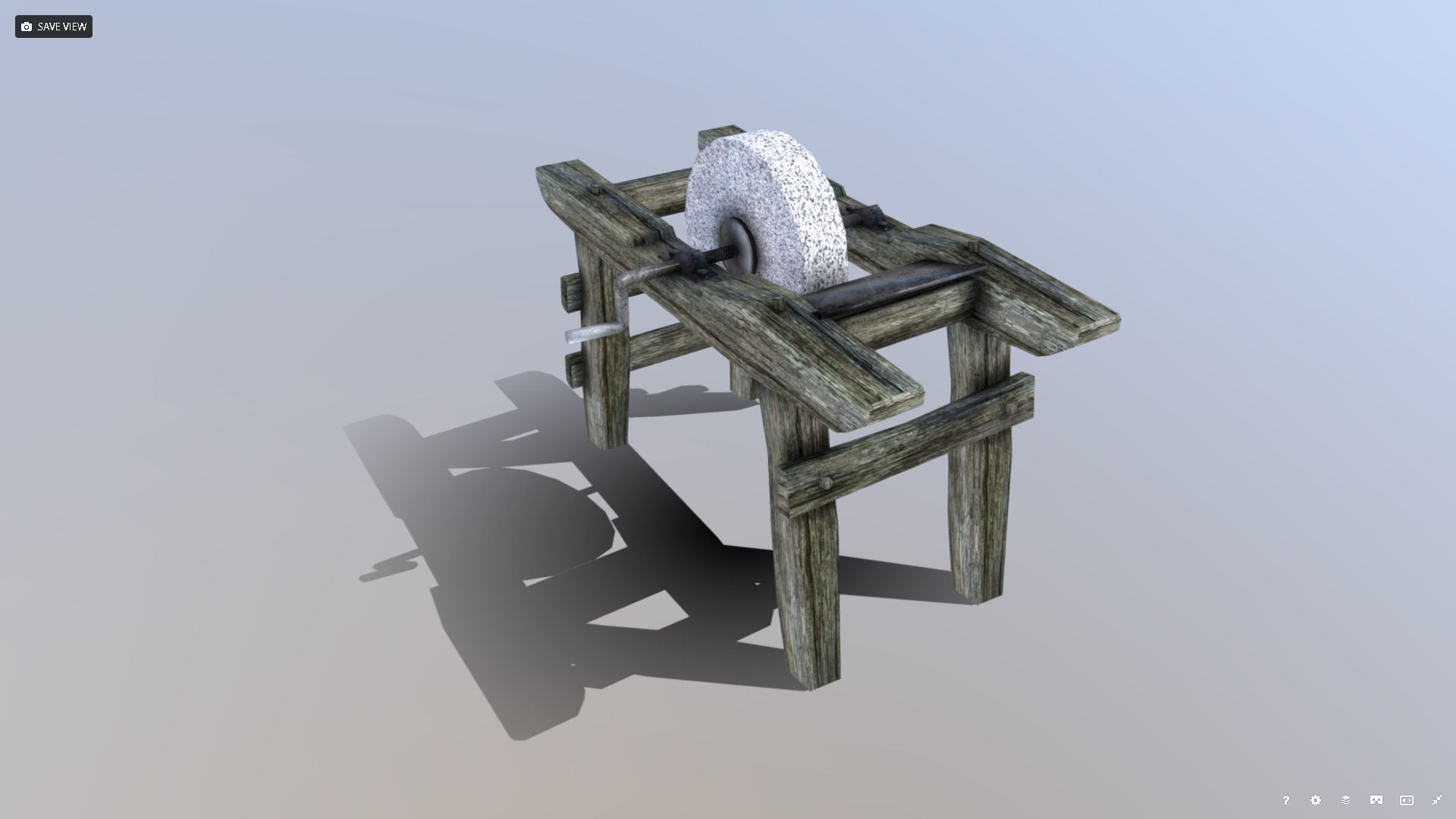 Medieval Grindstone Prop Low-poly 3D model_9
