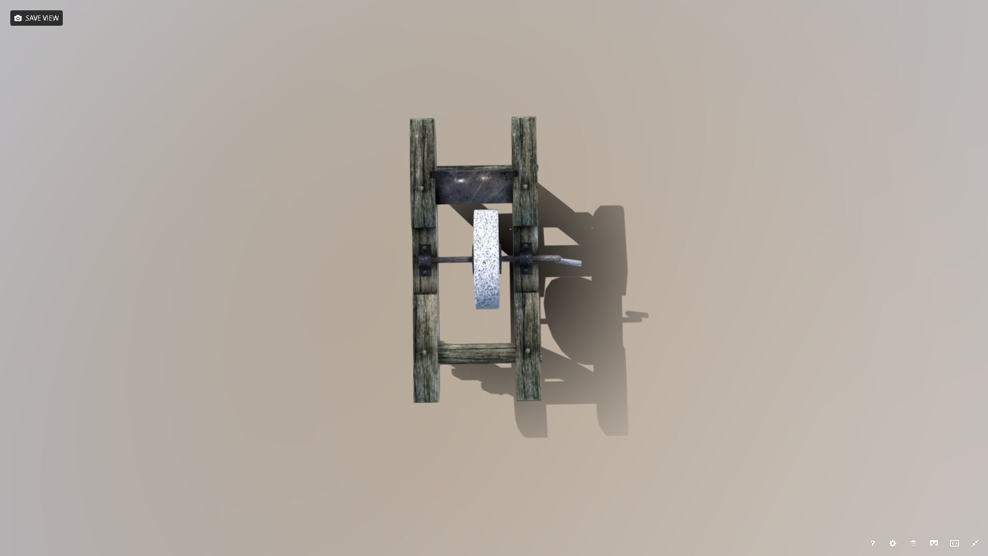 Medieval Grindstone Prop Low-poly 3D model_1