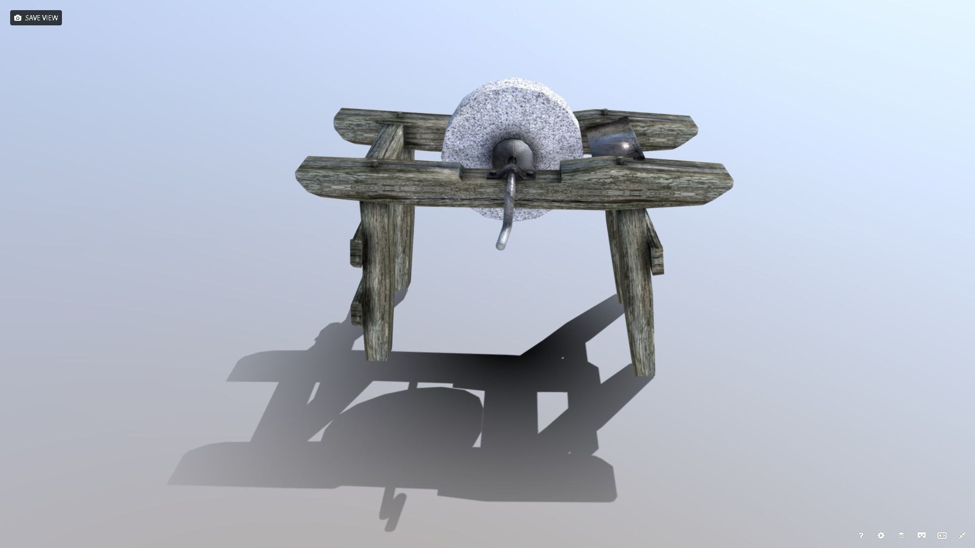 Medieval Grindstone Prop Low-poly 3D model_2