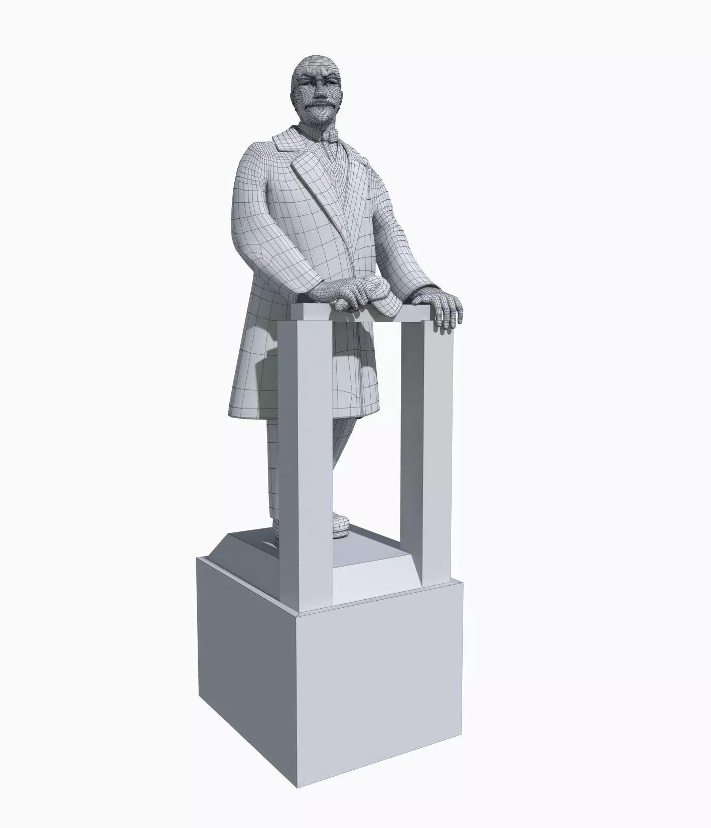 Lenin statue Low-poly 3D model_0