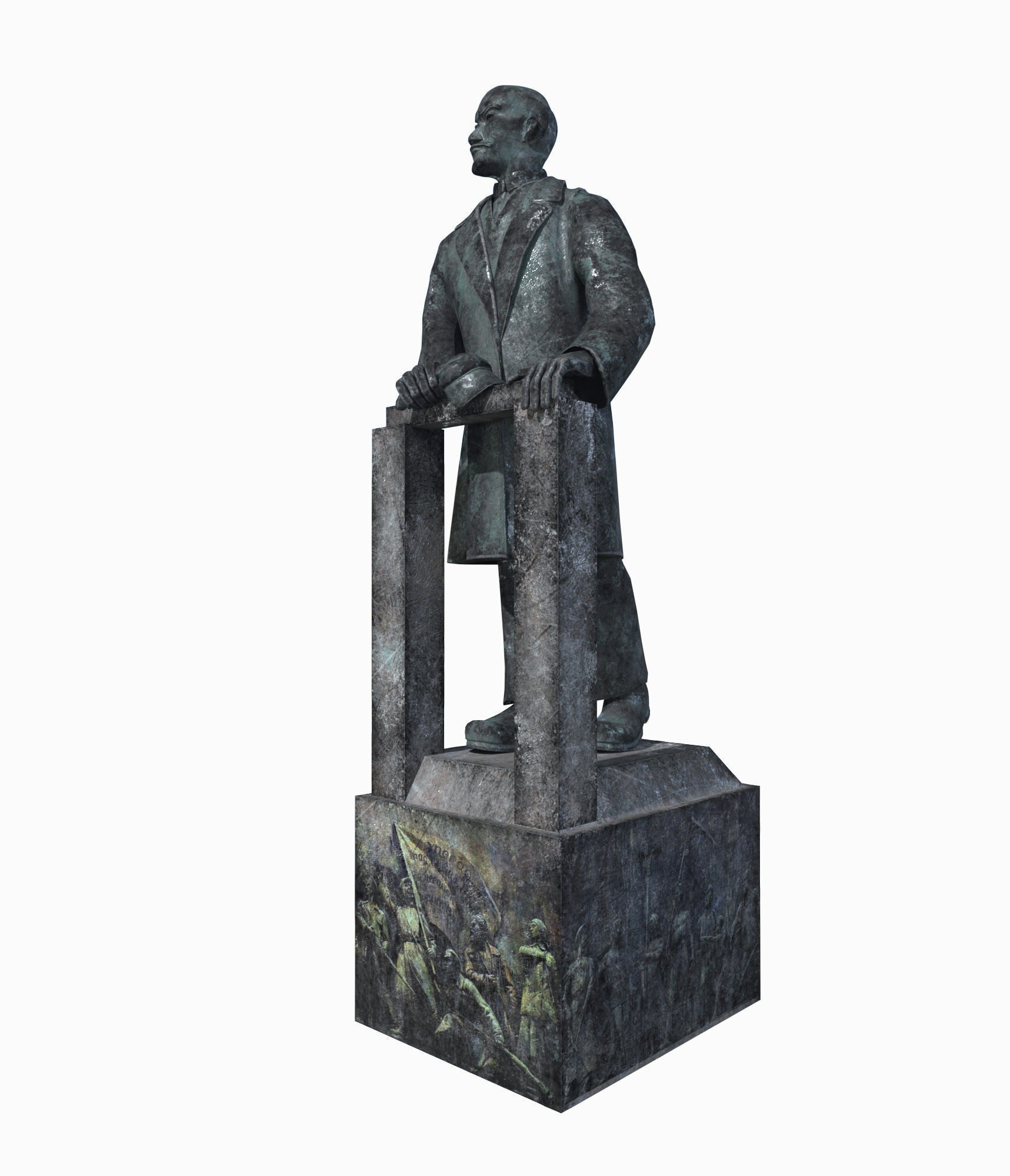 Lenin statue Low-poly 3D model_3
