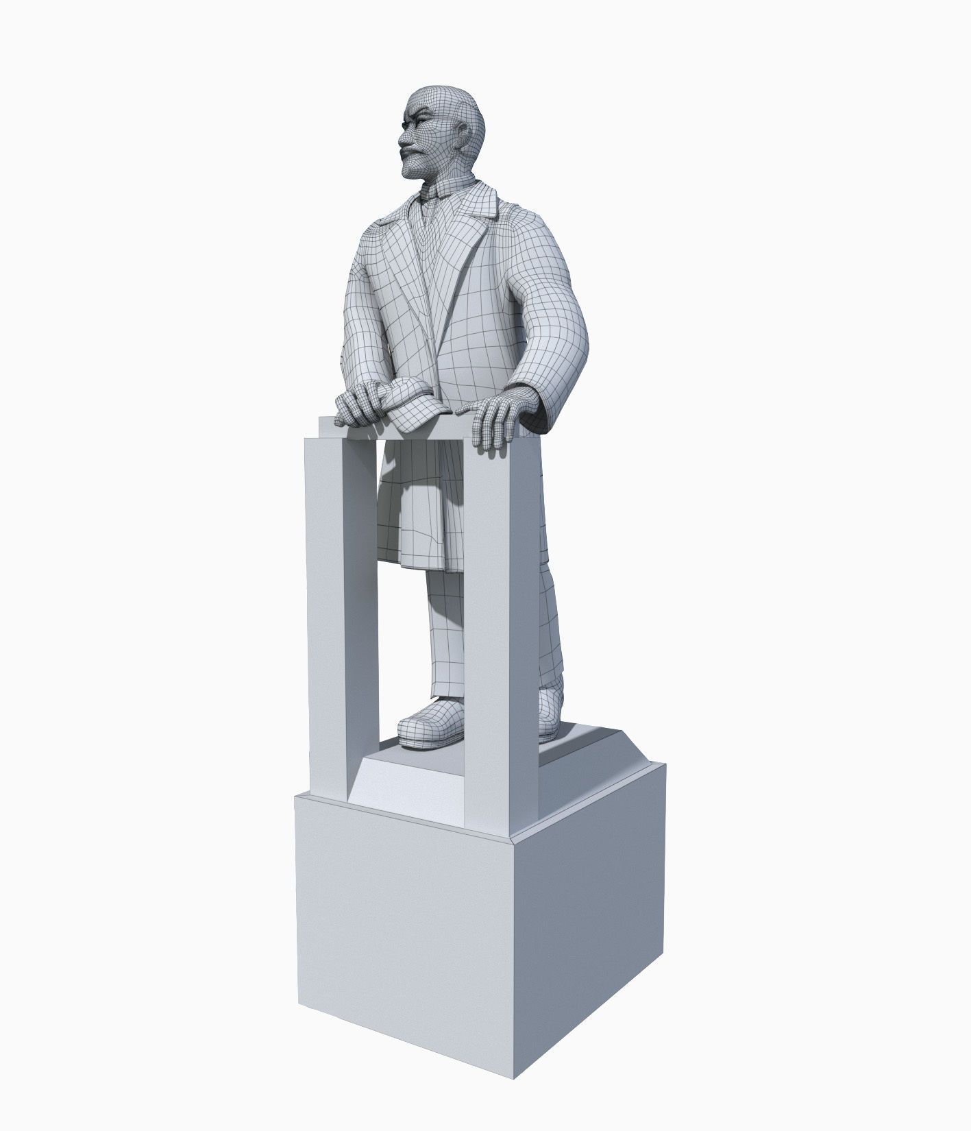 Lenin statue Low-poly 3D model_5