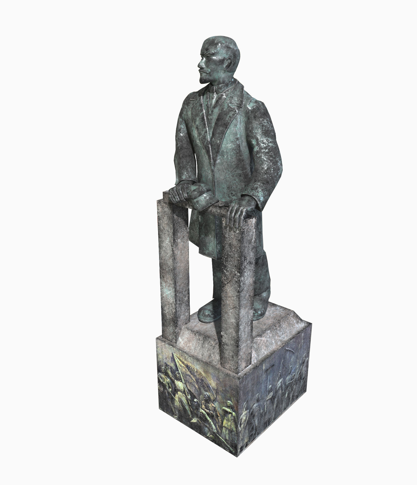 Lenin statue Low-poly 3D model_2