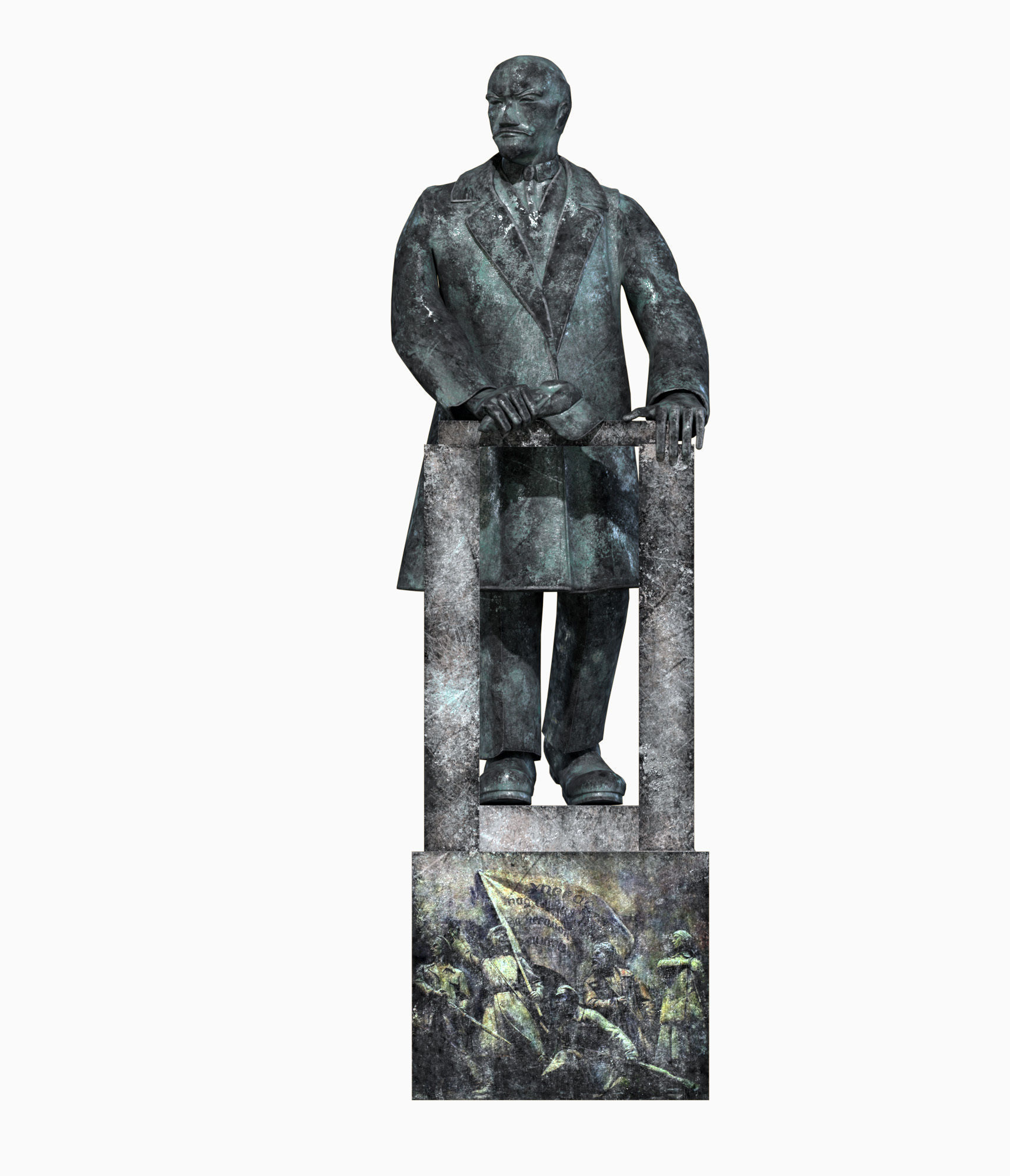 Lenin statue Low-poly 3D model_4