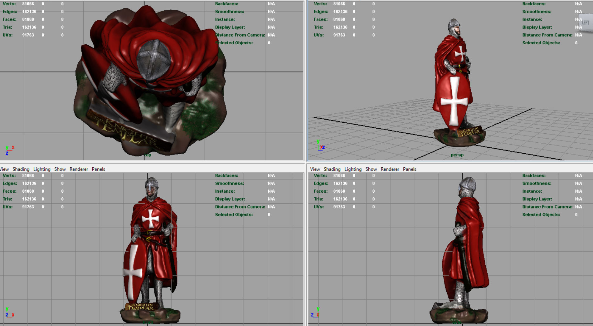 TEMPLAR KNIGHT  Low-poly 3D model_9
