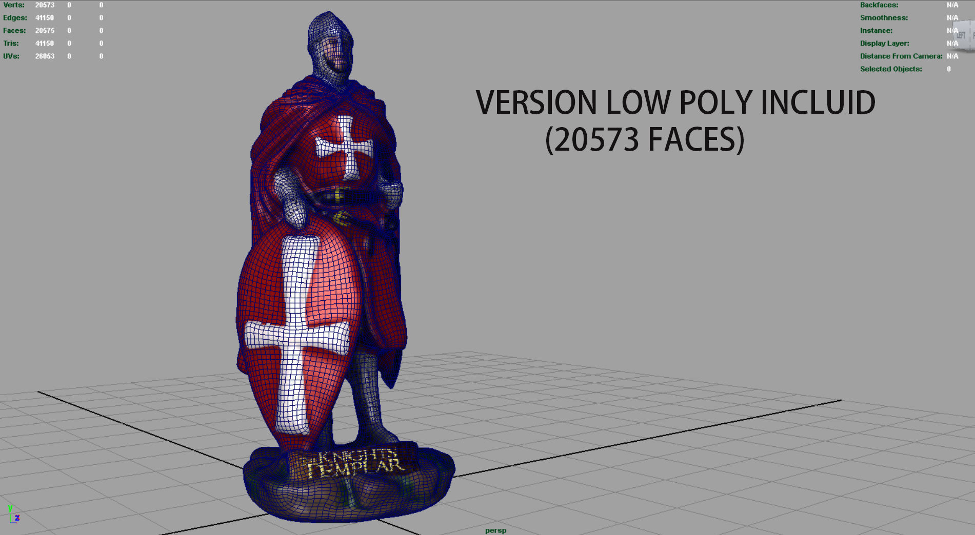 TEMPLAR KNIGHT  Low-poly 3D model_12
