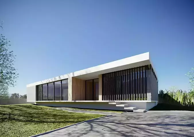 Blue Sky Exterior HDRI  Corona Cinema4D scene 3D model