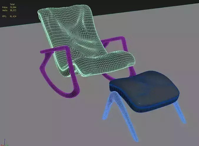 chair model 1 rocking and ottoman