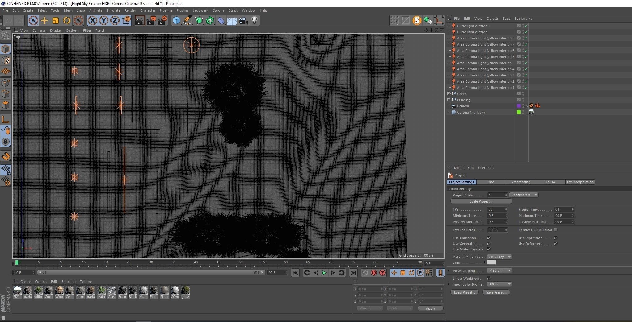 Night Sky Exterior HDRI  Corona Cinema4D scene 3D model_4