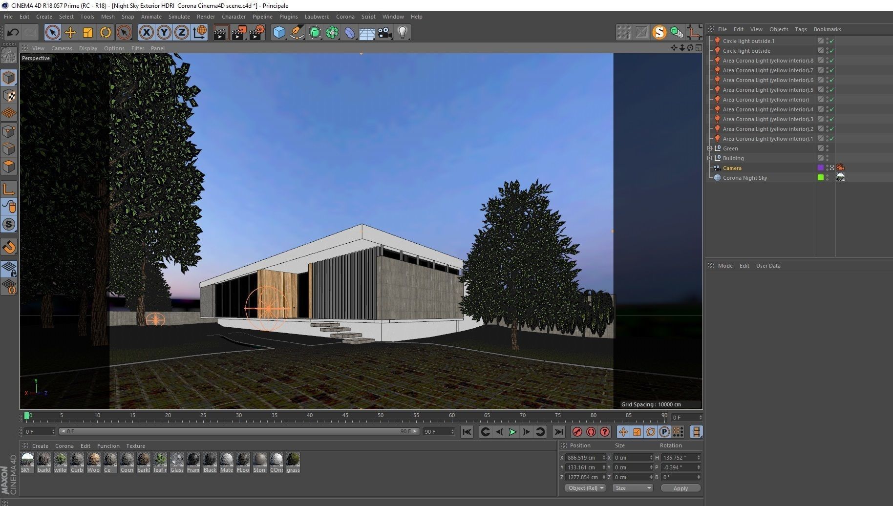 Night Sky Exterior HDRI  Corona Cinema4D scene 3D model_1