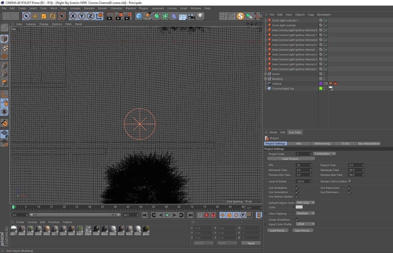 Night Sky Exterior HDRI  Corona Cinema4D scene 3D model_3