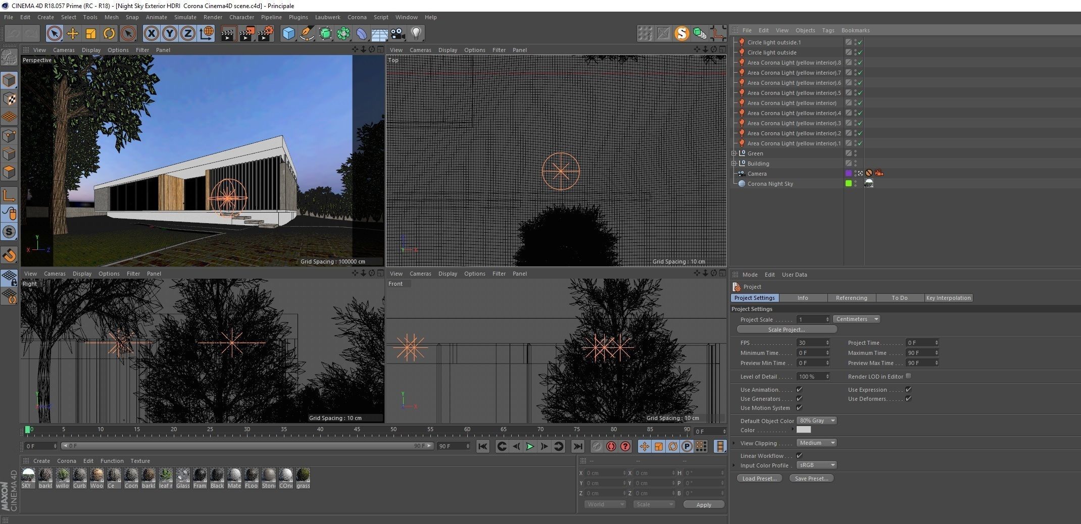 Night Sky Exterior HDRI  Corona Cinema4D scene 3D model_2